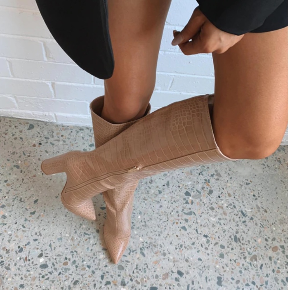 Billini Milla Nude Croc Boot